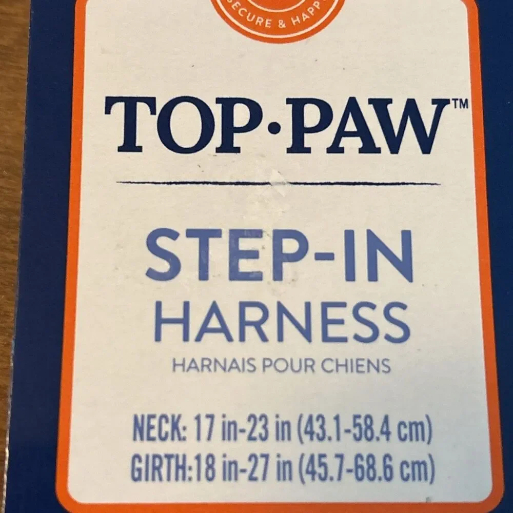 NWT Top Paw Step In Dog Harness Adjustable Yellow Pink Ombre Non Pullers Medium